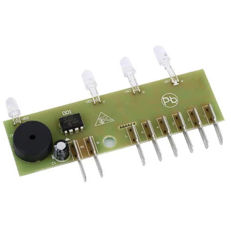 Emergency lighting PCBA with status indicator LEDs and buzzer for exit sign system